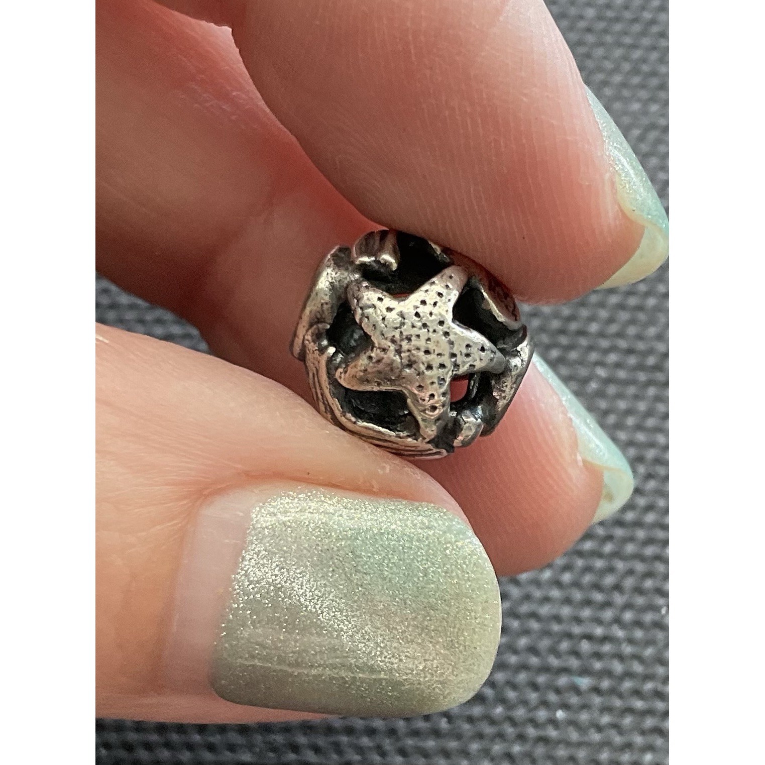 Retired Trollbeads Ocean Sterling Silver Charm Bead Laa 925